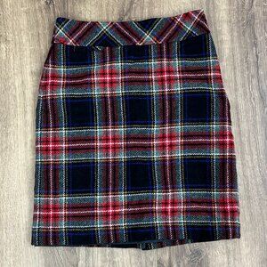 LL Bean Andover Red Tartan Plaid Wool Blend School Girl Skirt Academia Sz 6